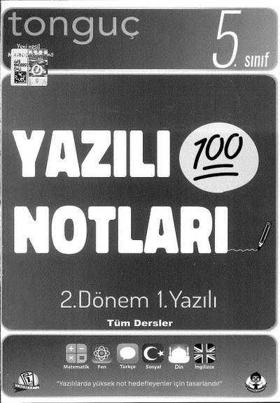 YAZILI NOTLARI 100 2. DÖNEM 1. YAZILI TÜM DERSLER