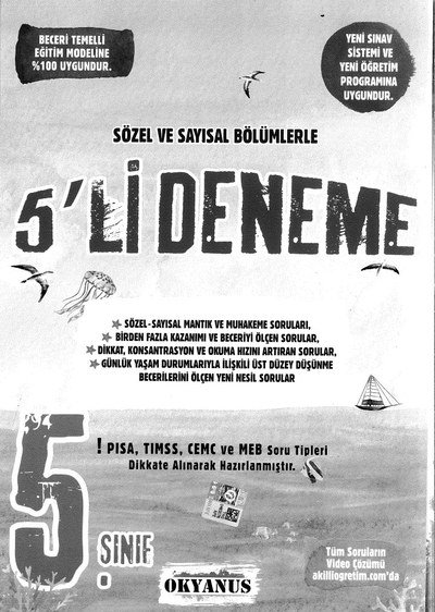 SÖZEL VE SAYISAL BÖLÜMLERLE 5'Lİ DENEME Panda Fotokopi & Baskı Merkezi