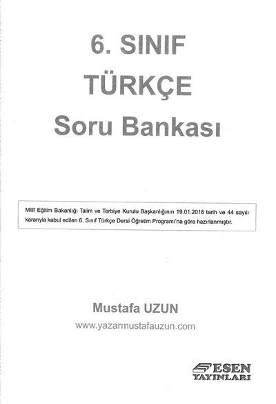 TÜRKÇE SORU BANKASI Panda Fotokopi & Baskı Merkezi