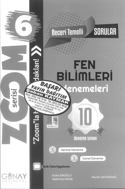 FEN BİLİMLERİ DENEME 10 DENEME SINAVI Panda Fotokopi & Baskı Merkezi