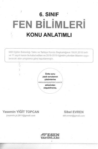 FEN BİLİMLERİ KONU ANLATIMLI Panda Fotokopi & Baskı Merkezi