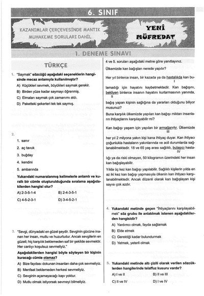 6 ADET DENEME ÇÖZÜMLÜ Panda Fotokopi & Baskı Merkezi