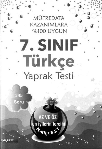 TÜRKÇE YAPRAK TESTİ 345 SORU Panda Fotokopi & Baskı Merkezi