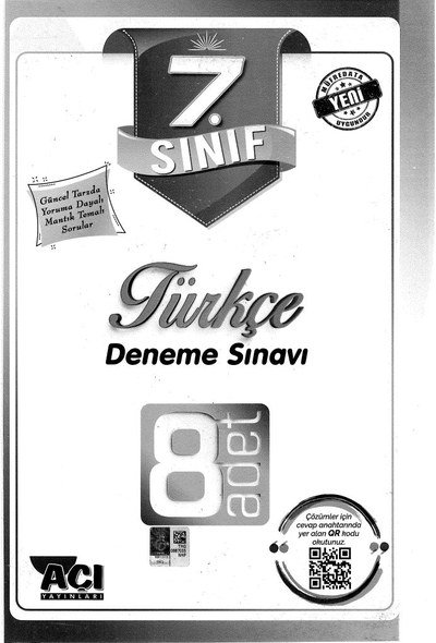 TÜRKÇE DENEME SINAVI 8 ADET Panda Fotokopi & Baskı Merkezi