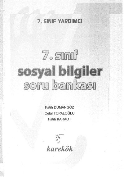 SOSYAL BİLGİLER SORU BANKASI Panda Fotokopi & Baskı Merkezi