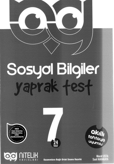 SOSYAL BİLGİLER YAPRAK TEST 24 TEST Panda Fotokopi & Baskı Merkezi
