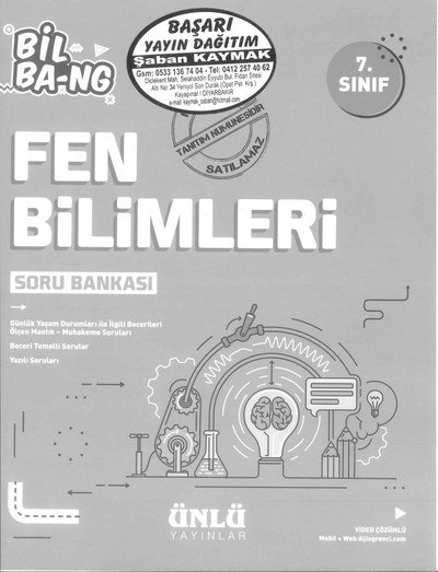 FEN BİLİMLERİ SORU BANKASI Panda Fotokopi & Baskı Merkezi