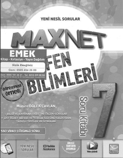 MAXNET FEN BİLİMLERİ SORU KİTABI Panda Fotokopi & Baskı Merkezi