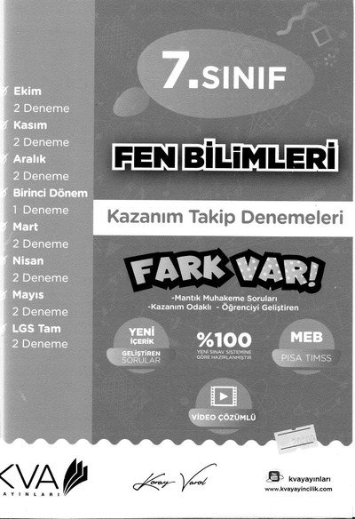 FEN BİLİMLERİ KAZANIM TAKİP DENEMELERİ FARK VAR Panda Fotokopi & Baskı Merkezi