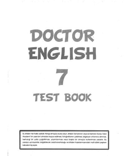 DOCTOR ENGLISH TEST BOOK Panda Fotokopi & Baskı Merkezi
