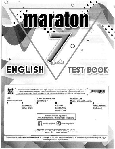 MARATON ENGLISH TEST BOOK Panda Fotokopi & Baskı Merkezi