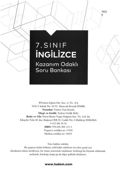 İNGİLİZCE KAZANIM ODAKLI SORU BANKASI