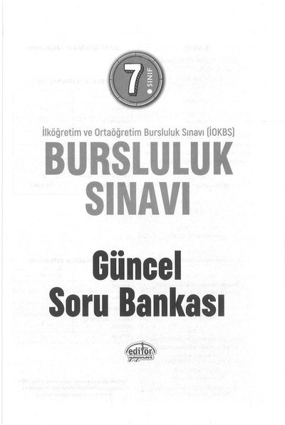 BURSLULUK SINAVI GÜNCEL SORU BANKASI Panda Fotokopi & Baskı Merkezi