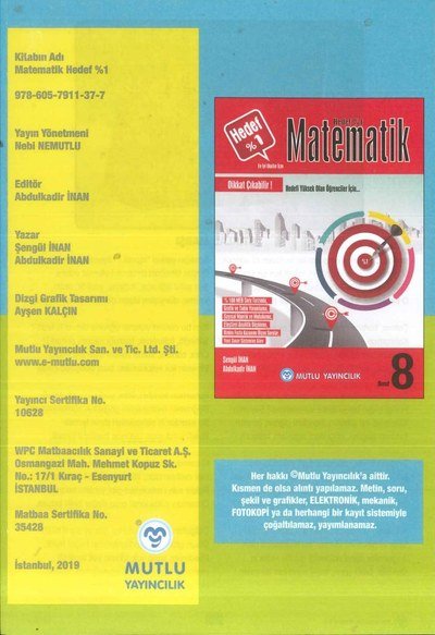 MATEMATİK HEDEF %1 Panda Fotokopi & Baskı Merkezi