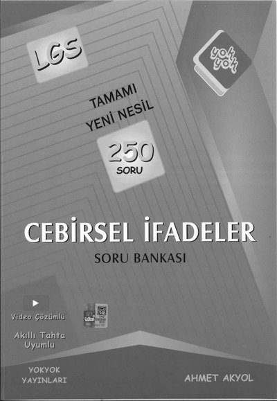 TAMAMI YENİ NESİL 250 SORU CEBİRSEL İFADELER SORU BANKASI Panda Fotokopi & Baskı Merkezi