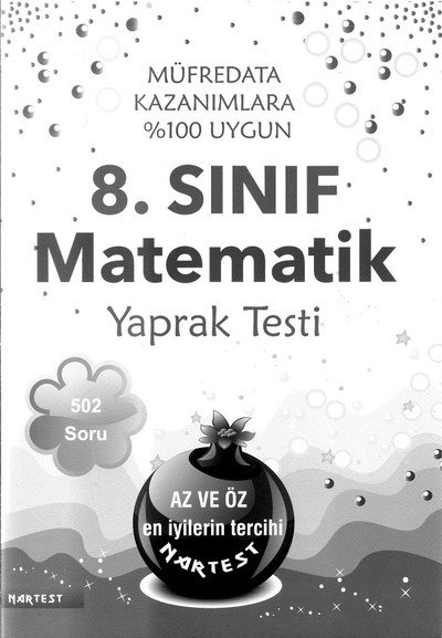 MATEMATİK YAPRAK TESTİ 502 SORU Panda Fotokopi & Baskı Merkezi