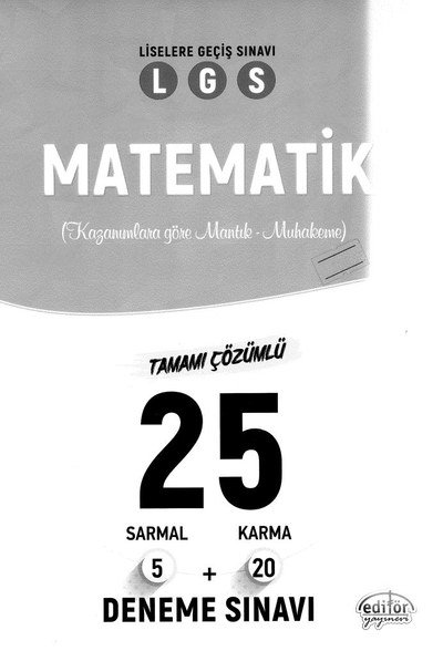 MATEMATİK LGS TAMAMI ÇÖZÜMLÜ 25 DENEME SINAVI