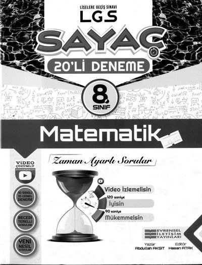 LGS SAYAÇ 20'Lİ DENEME MATEMATİK Panda Fotokopi & Baskı Merkezi