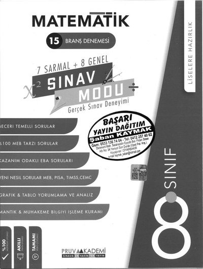 MATEMATİK 15 BRANŞ DENEMESİ Panda Fotokopi & Baskı Merkezi
