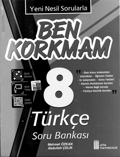 BEN KORKMAM TÜRKÇE SORU BANKASI Panda Fotokopi & Baskı Merkezi