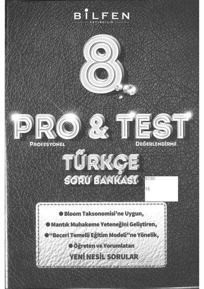 PRO & TEST TÜRKÇE SORU BANKASI