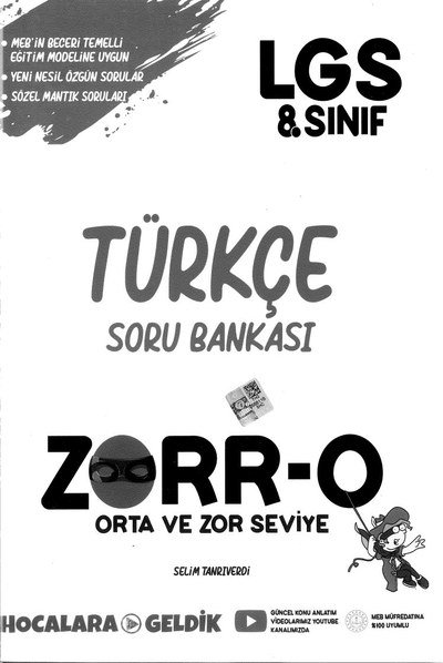 TÜRKÇE SORU BANKASI ZORR-O Panda Fotokopi & Baskı Merkezi