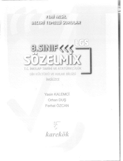 YENİ NESİL BECERİ TEMELLİ SORULAR LGS SÖZELMİX Panda Fotokopi & Baskı Merkezi