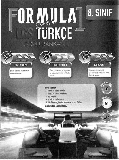 FORMULA 1 LGS TÜRKÇE SORU BANKASI Panda Fotokopi & Baskı Merkezi