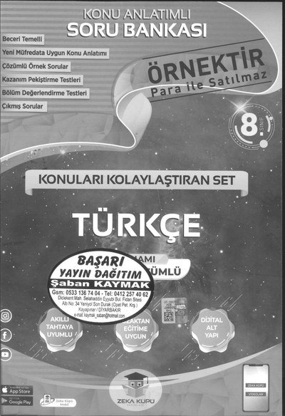 KONU ANLATIMLI SORU BANKASI TÜRKÇE Panda Fotokopi & Baskı Merkezi