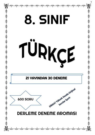 TÜRKÇE 21 YAYINDAN 30 DENEME Panda Fotokopi & Baskı Merkezi