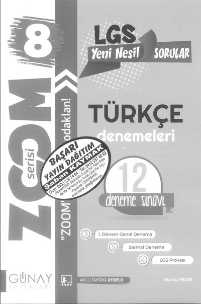 LGS YENİ NESİL SORULAR TÜRKÇE DENEMELERİ 12 DENEME SINAVI Panda Fotokopi & Baskı Merkezi