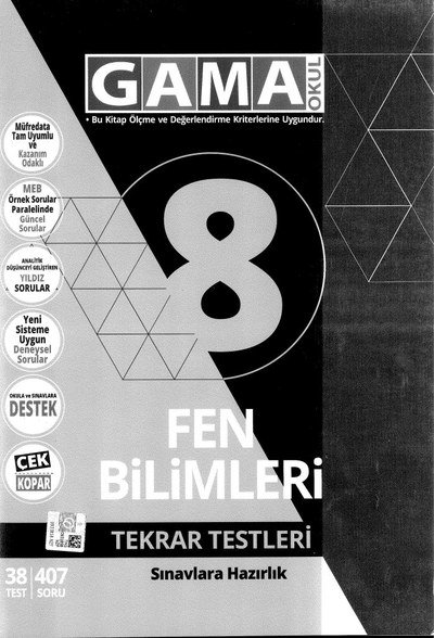 FEN BİLİMLERİ TEKRAR TESTLERİ Panda Fotokopi & Baskı Merkezi