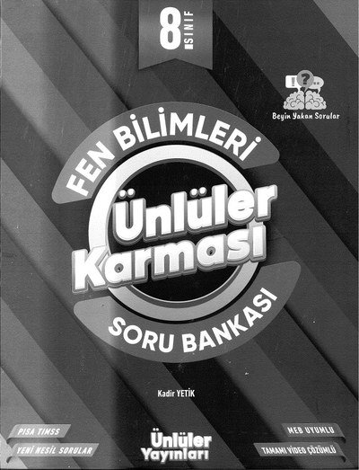 FEN BİLİMLERİ ÜNLÜLER KARMASI SORU BANKASI Panda Fotokopi & Baskı Merkezi