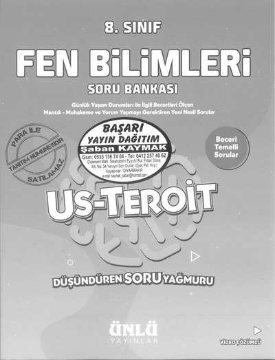 FEN BİLİMLERİ SORU BANKASI US-TEROİT Panda Fotokopi & Baskı Merkezi