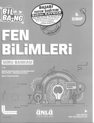 FEN BİLİMLERİ SORU BANKASI BİL BA-NG Panda Fotokopi & Baskı Merkezi