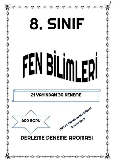 FEN BİLİMLERİ DERLEME 21 YAYINDAN 30 DENEME Panda Fotokopi & Baskı Merkezi