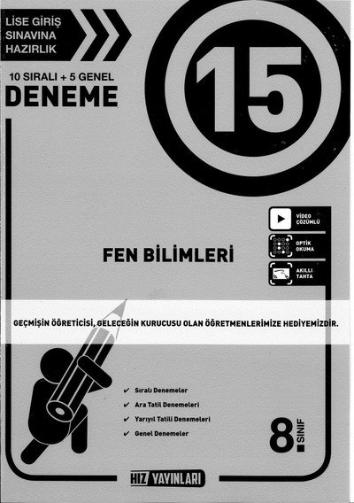 15 DENEME FEN BİLİMLERİ Panda Fotokopi & Baskı Merkezi