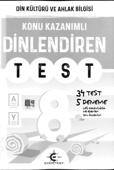 KONU KAZANIMLI DİN KÜLTÜRÜ VE AHLAK BİLİGİSİ TEST Panda Fotokopi & Baskı Merkezi