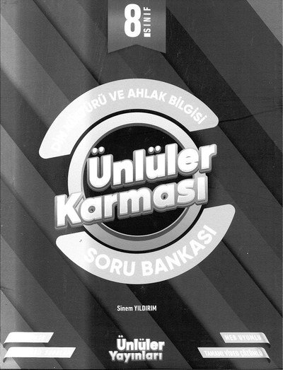 DİN KÜLTÜRÜ VE AHLAK BİLGİSİ ÜNLÜLER KARMASI SORU BANKASI Panda Fotokopi & Baskı Merkezi