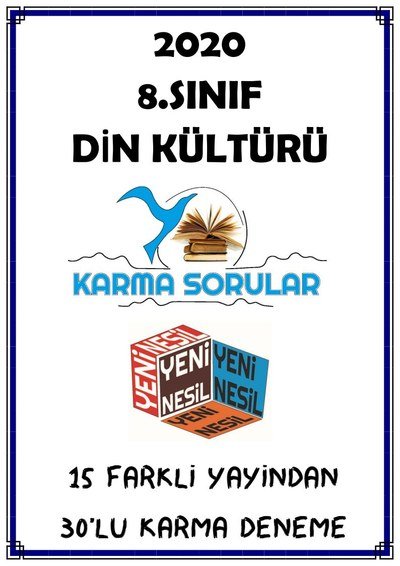 DİN KÜLTÜRÜ 15 FARKLI YAYINDAN 30'LU KARMA DENEME Panda Fotokopi & Baskı Merkezi