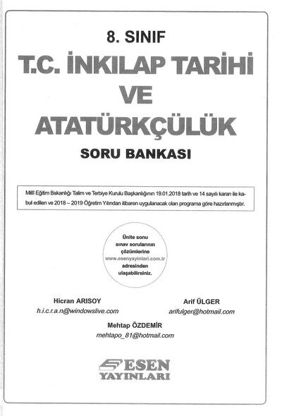 T.C. İNKILAP TARİHİ VE ATATÜRKÇÜLÜK SORU BANKASI