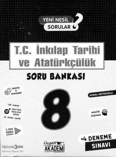 T.C. İNKILAP TARİHİ VE ATATÜRKÇÜLÜK SORU BANKASI