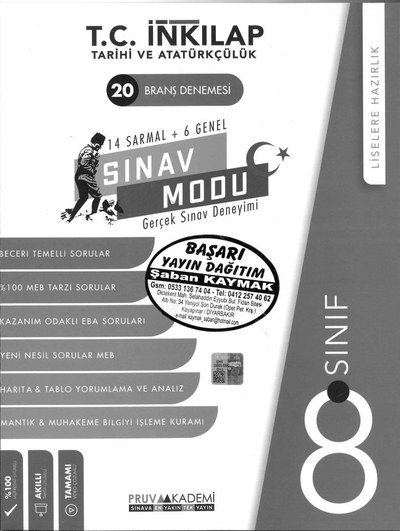 T.C. İNKILAP TARİHİ VE ATATÜRKÇÜLÜK 20 BRANŞ DENEMESİ SINAV MODU Panda Fotokopi & Baskı Merkezi