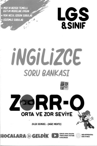 İNGİLİZCE SORU BANKASI ZORR-O Panda Fotokopi & Baskı Merkezi