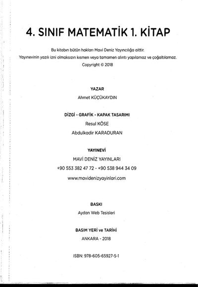 MATEMATİK 1. KİTAP Panda Fotokopi & Baskı Merkezi