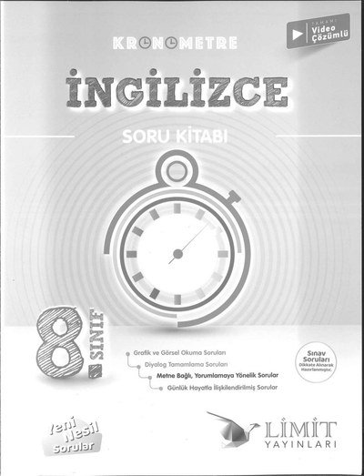 KRONOMETRE İNGİLİZCE SORU KİTABI Panda Fotokopi & Baskı Merkezi