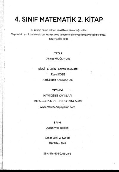 MATEMATİK 2. KİTAP Panda Fotokopi & Baskı Merkezi