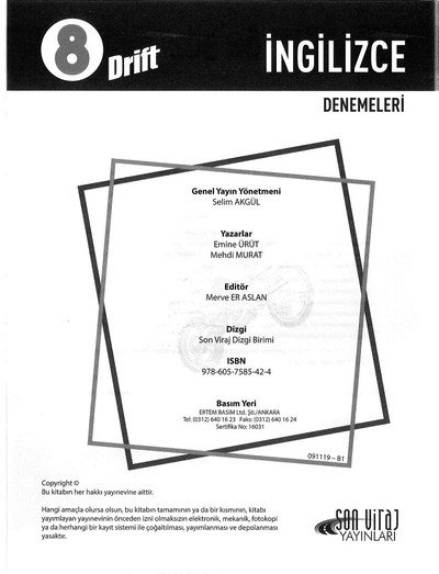 DRİFT İNGİLİZCE DENEMELERİ Panda Fotokopi & Baskı Merkezi