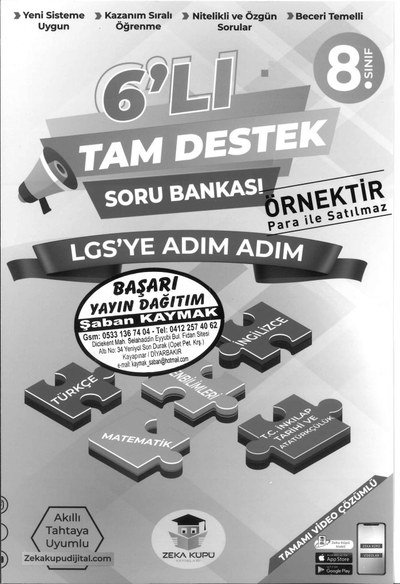 6'LI TAM DESTEK SORU BANKASI LGS'YE ADIM ADIM Panda Fotokopi & Baskı Merkezi