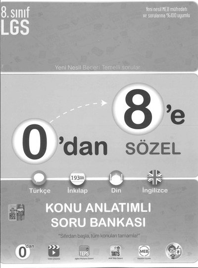 LGS 0'DAN 8'E SÖZEL KONU ANLATIMLI SORU BANKASI